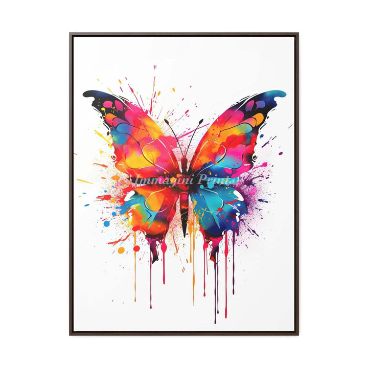 Butterfly Splatter Portrait (Framed Canvas Print)