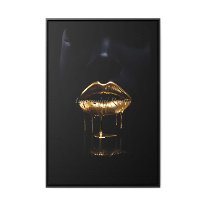 The Golden Lips (Framed Canvas Print)