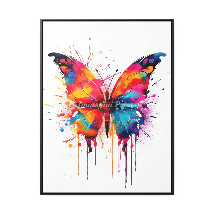 Butterfly Splatter Portrait (Framed Canvas Print)