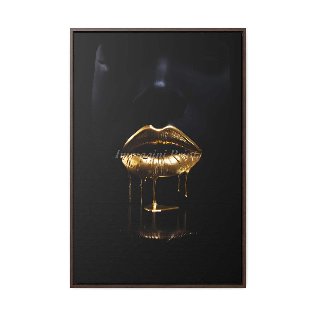 The Golden Lips (Framed Canvas Print)