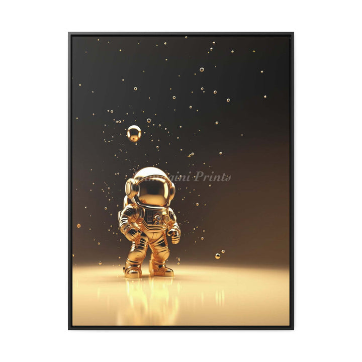 The Golden Astronaut (Framed Canvas Print)