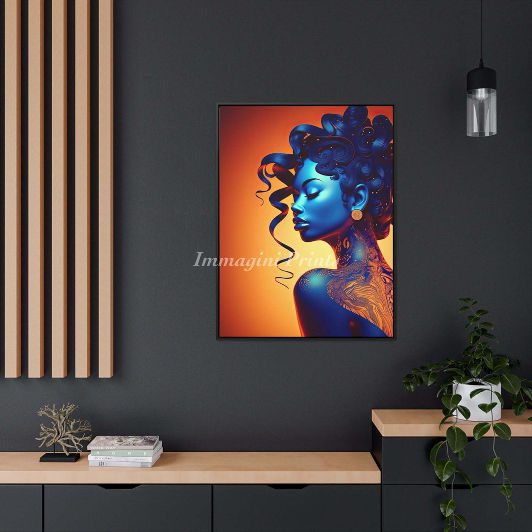 The Blue Temptation (Framed Canvas Print)