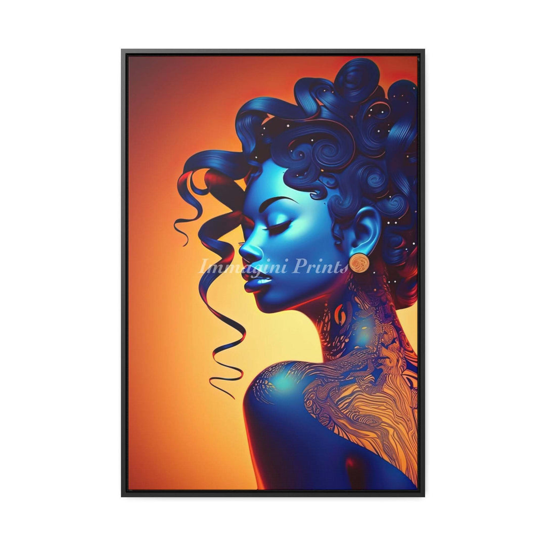 The Blue Temptation (Framed Canvas Print)