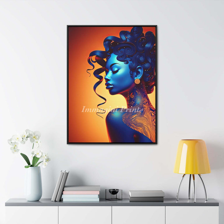 The Blue Temptation (Framed Canvas Print)