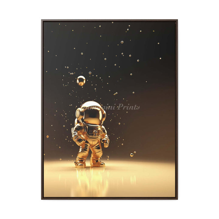 The Golden Astronaut (Framed Canvas Print)