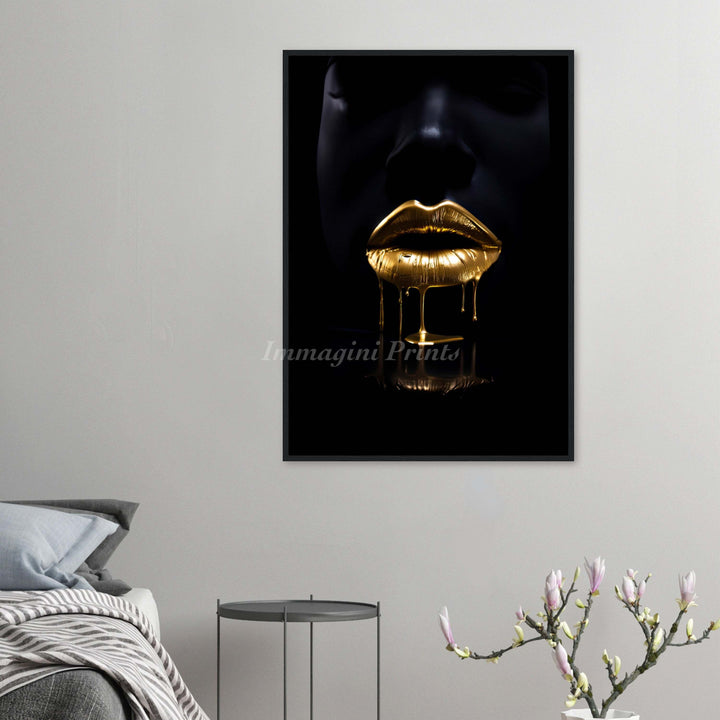 The Golden Lips (Framed Art Print)