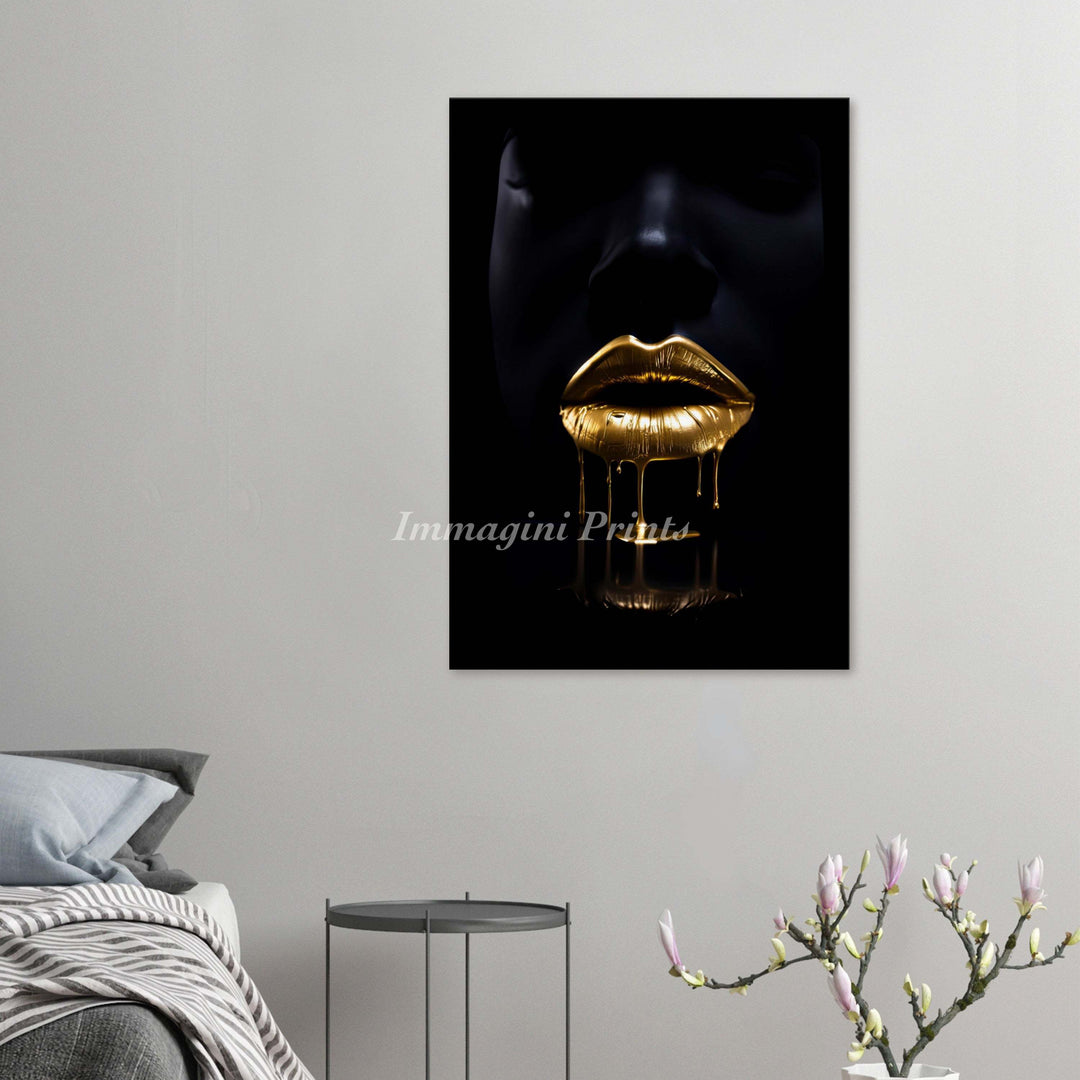 The Golden Lips (Canvas Print)