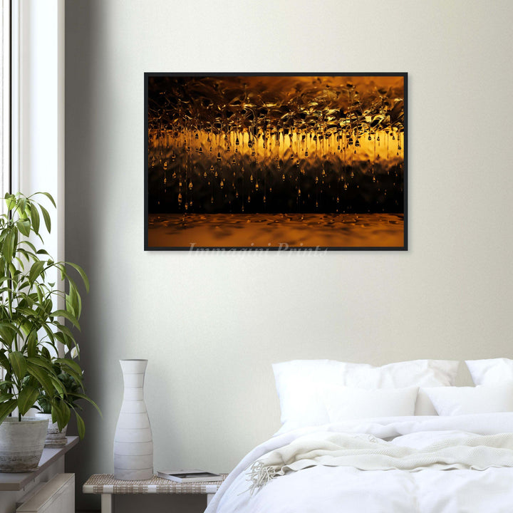 Golden Rain (Framed Art Print)