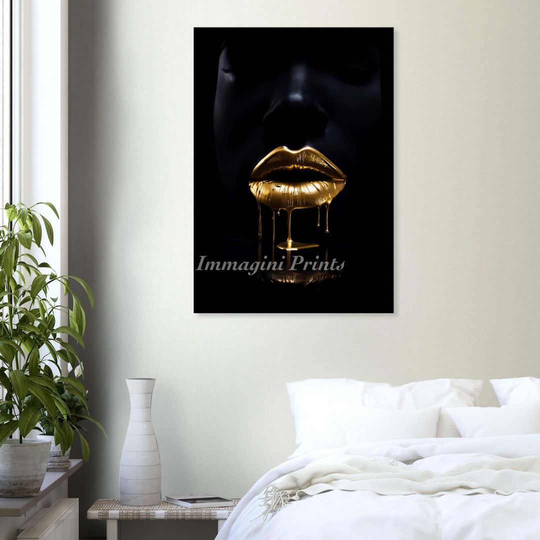 The Golden Lips (Canvas Print)