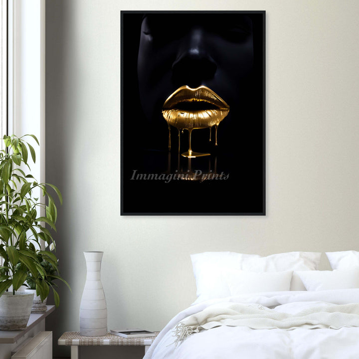 The Golden Lips (Framed Art Print)