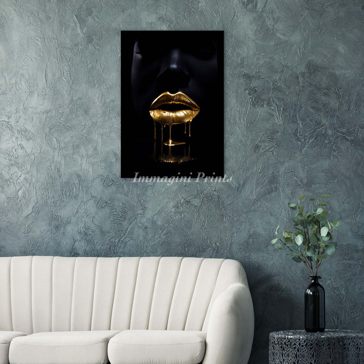 The Golden Lips (Canvas Print)