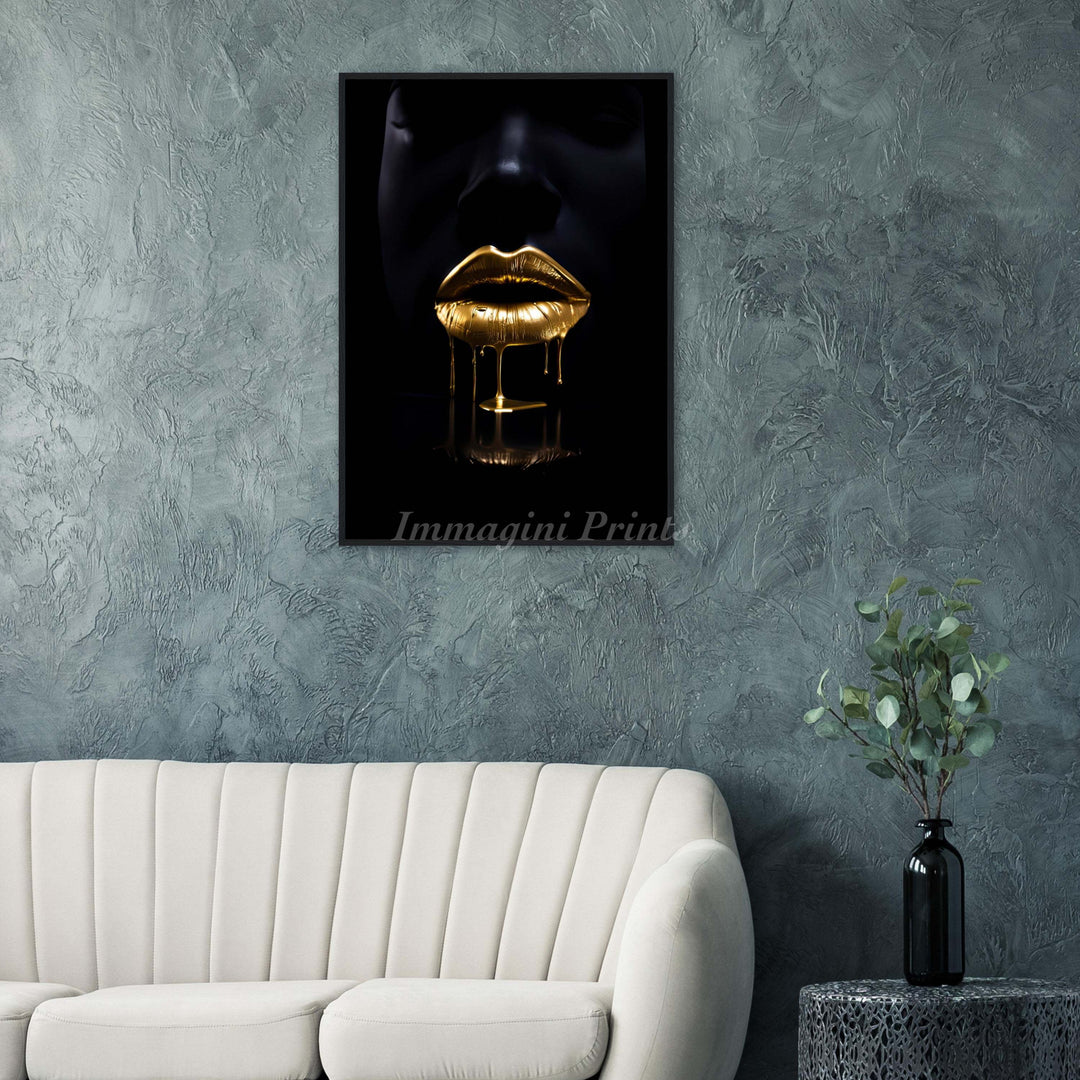 The Golden Lips (Framed Art Print)