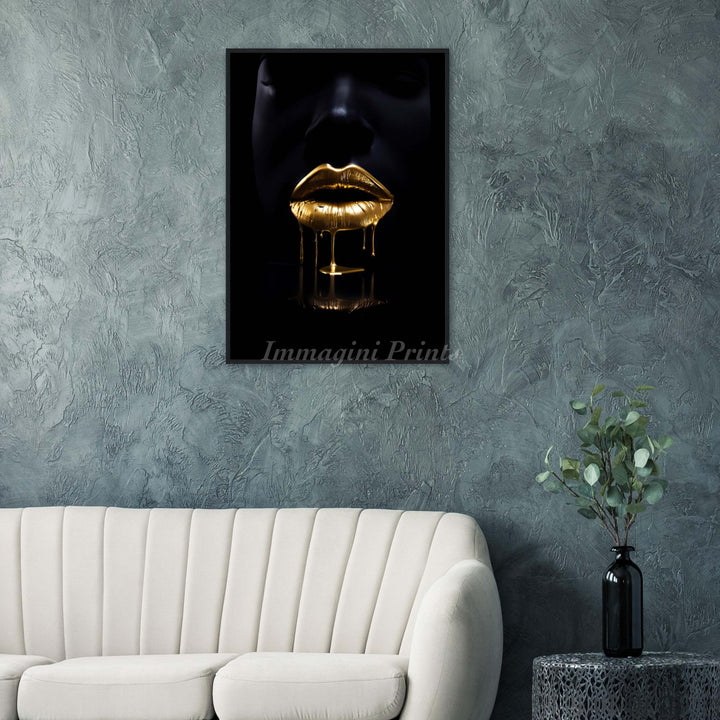 The Golden Lips (Framed Art Print)