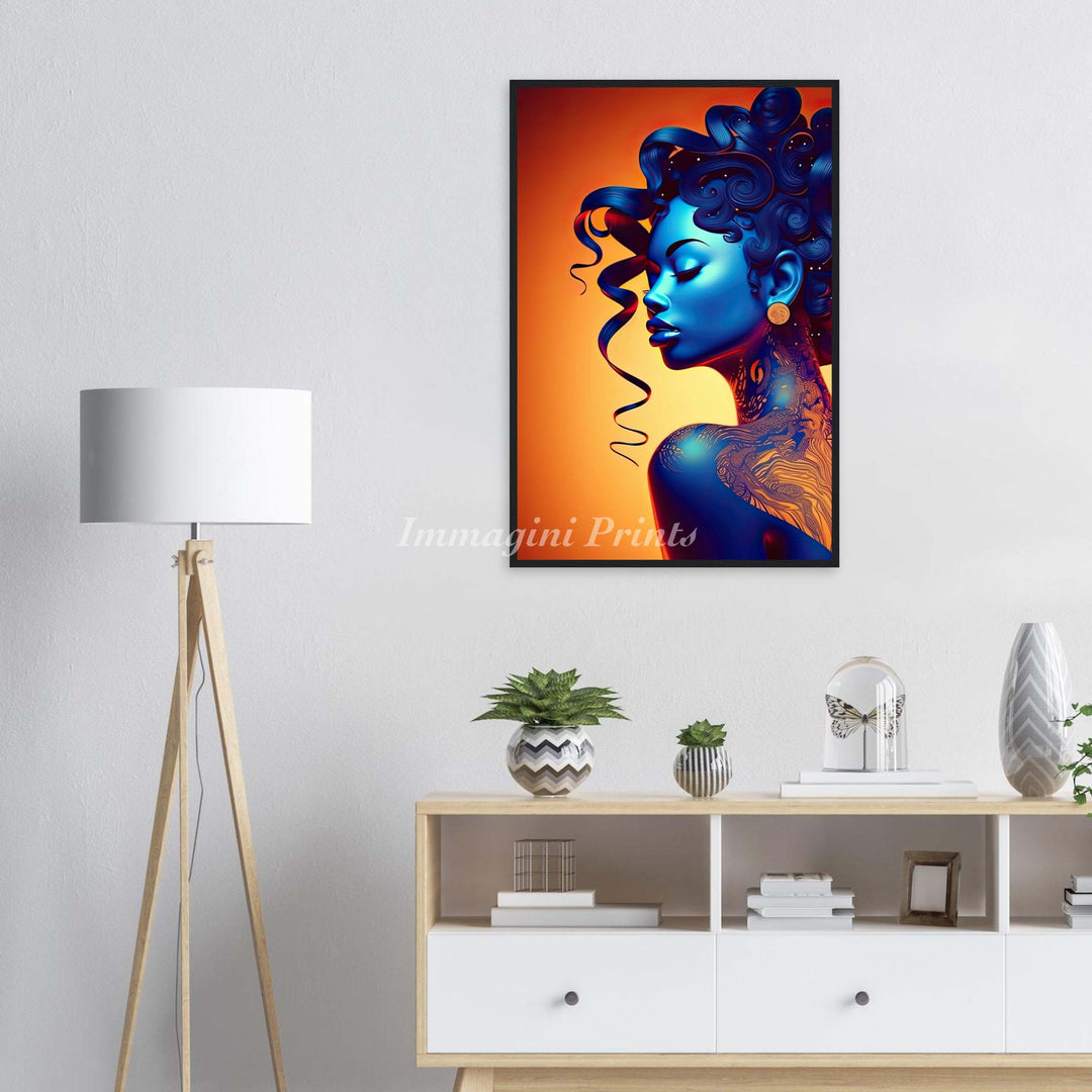 The Blue Temptation (Framed Art Print)