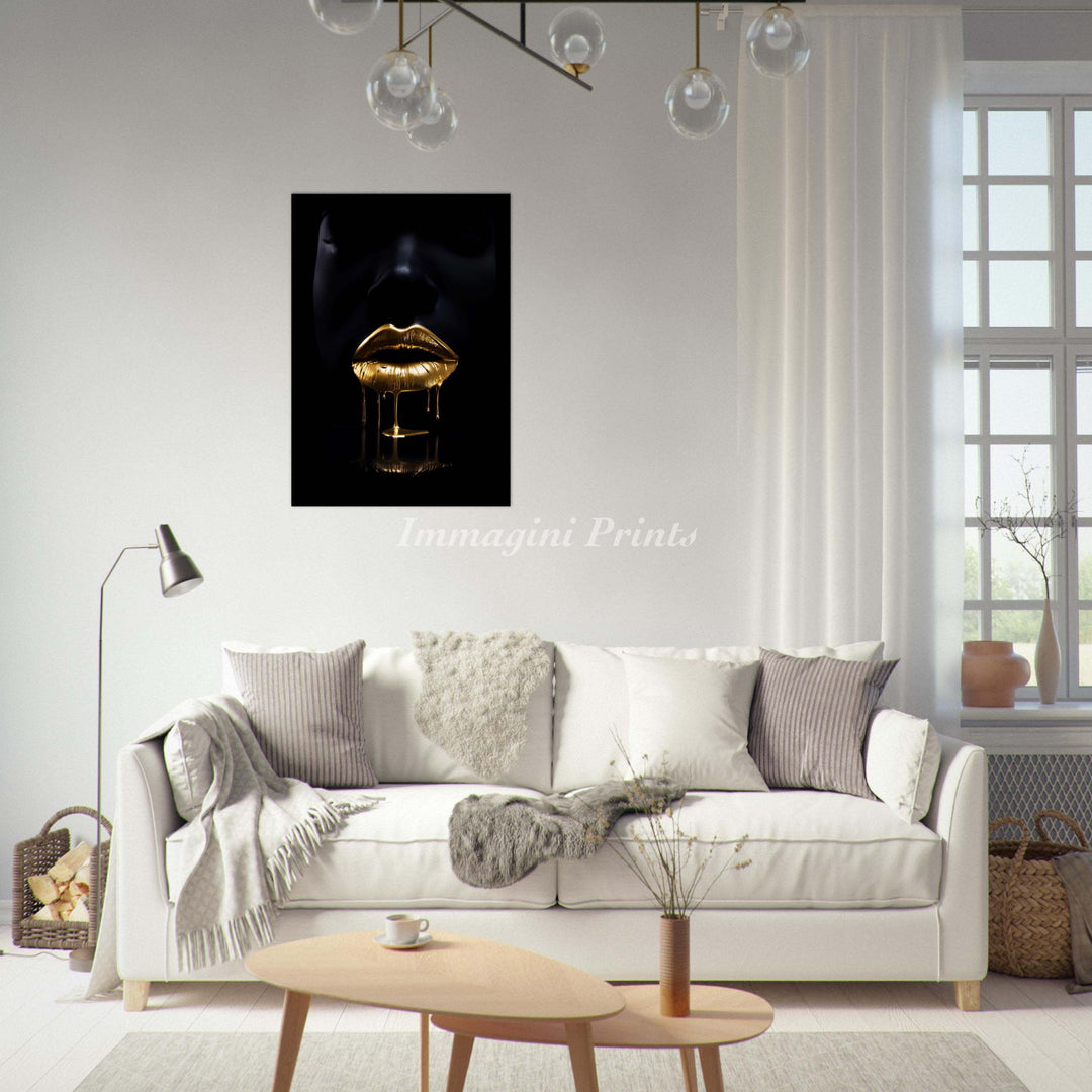 The Golden Lips (Canvas Print)