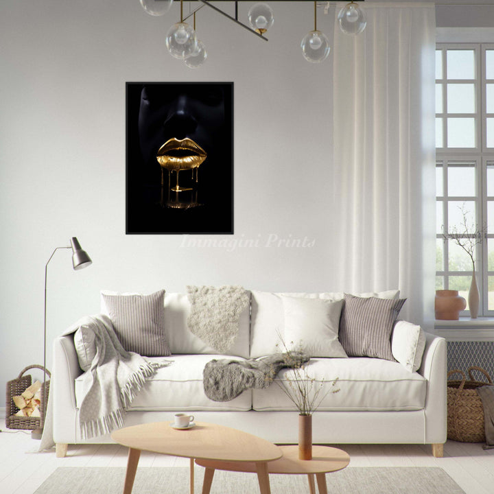 The Golden Lips (Framed Art Print)