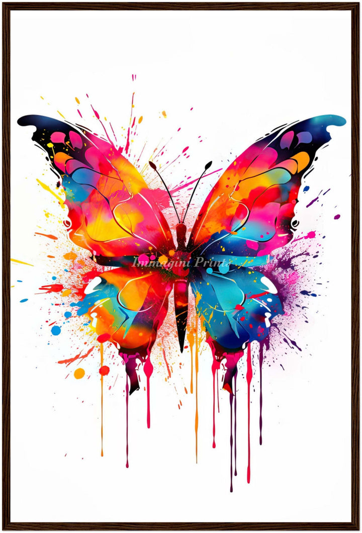 Butterfly Splatter Portrait (Framed Art Print)