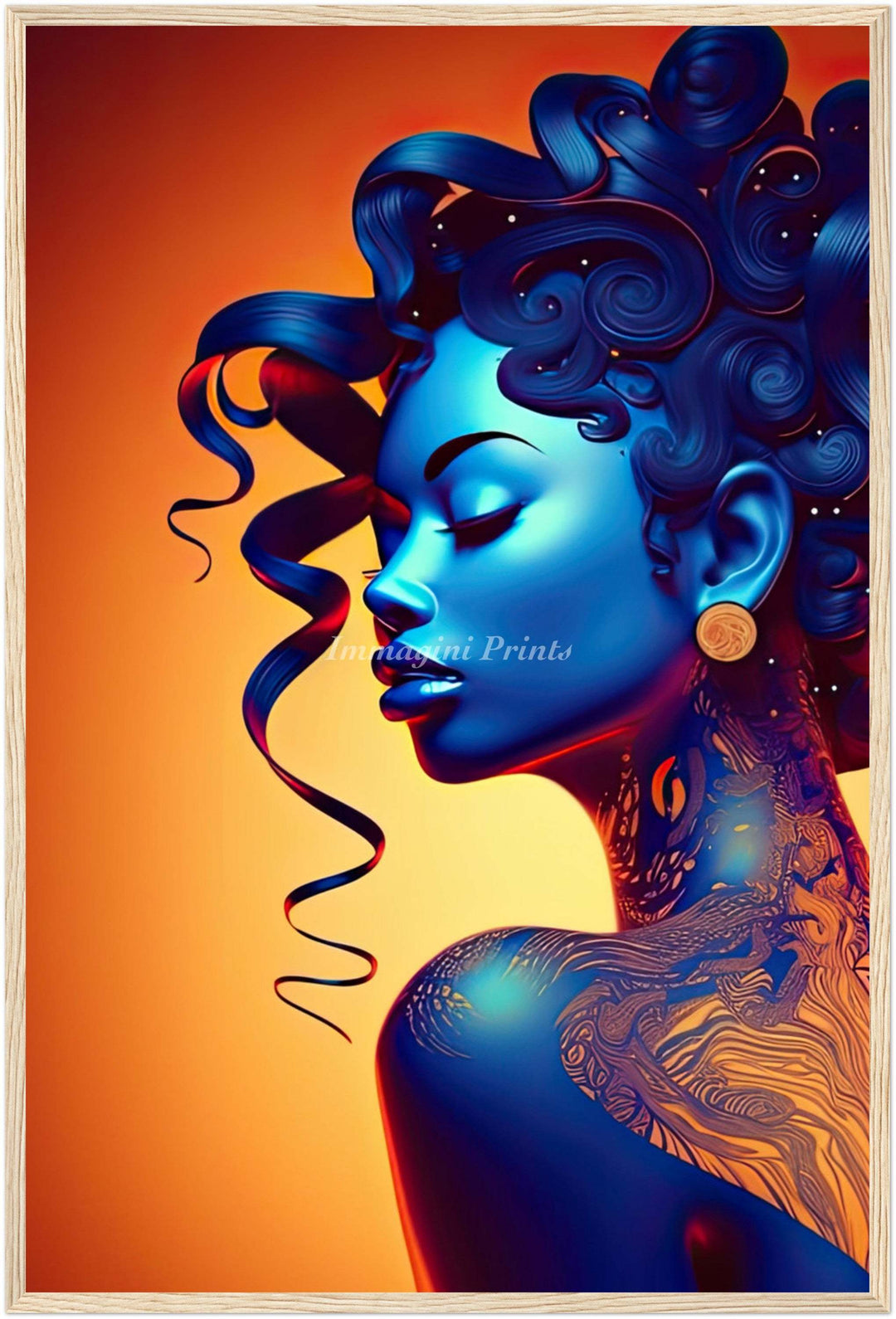 The Blue Temptation (Framed Art Print)