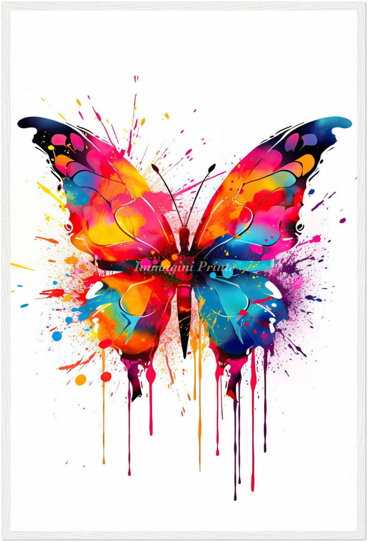 Butterfly Splatter Portrait (Framed Art Print)