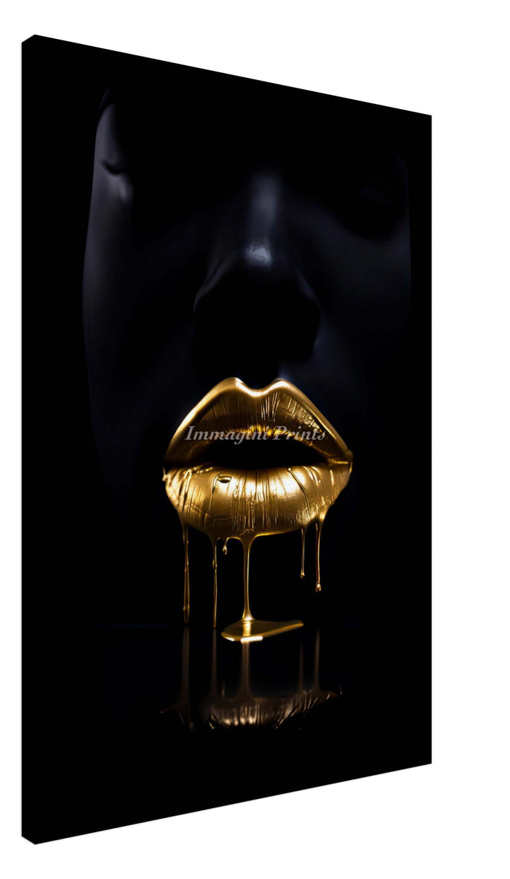 The Golden Lips (Canvas Print)