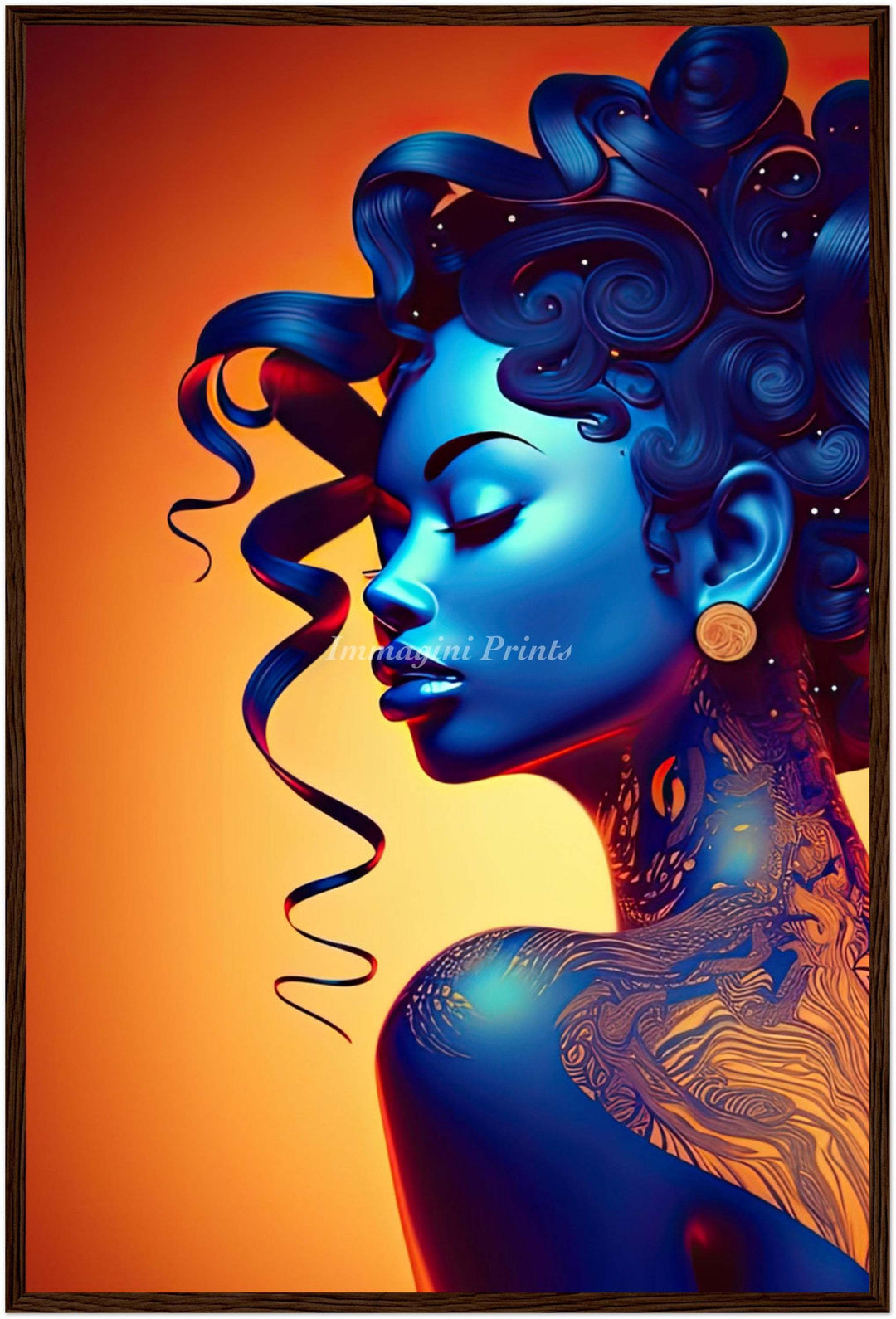 The Blue Temptation (Framed Art Print)