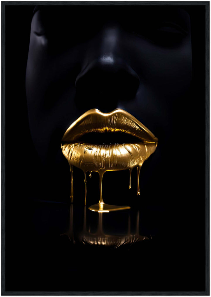 The Golden Lips (Framed Art Print)