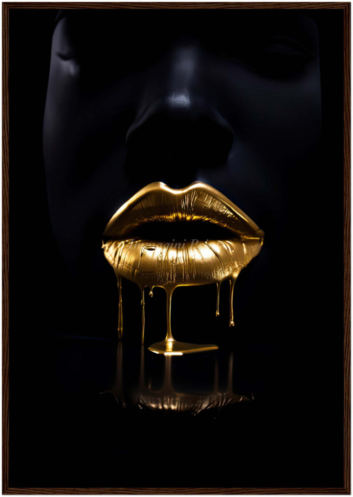 The Golden Lips (Framed Art Print)