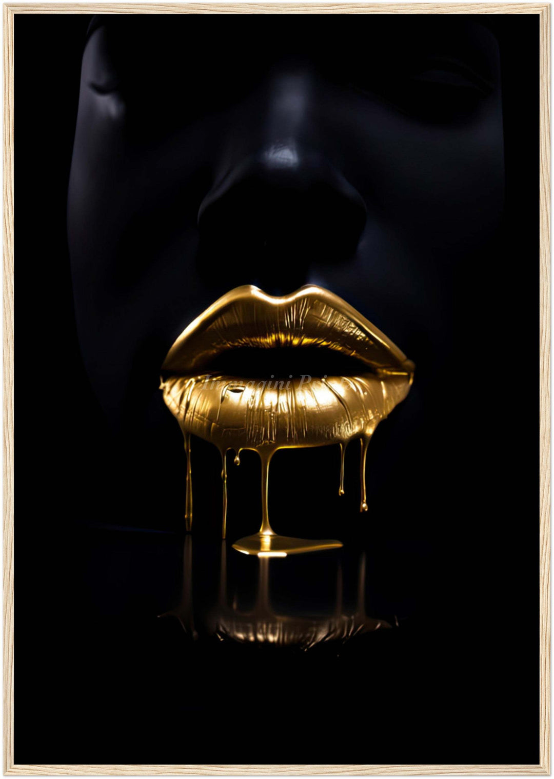 The Golden Lips (Framed Art Print)